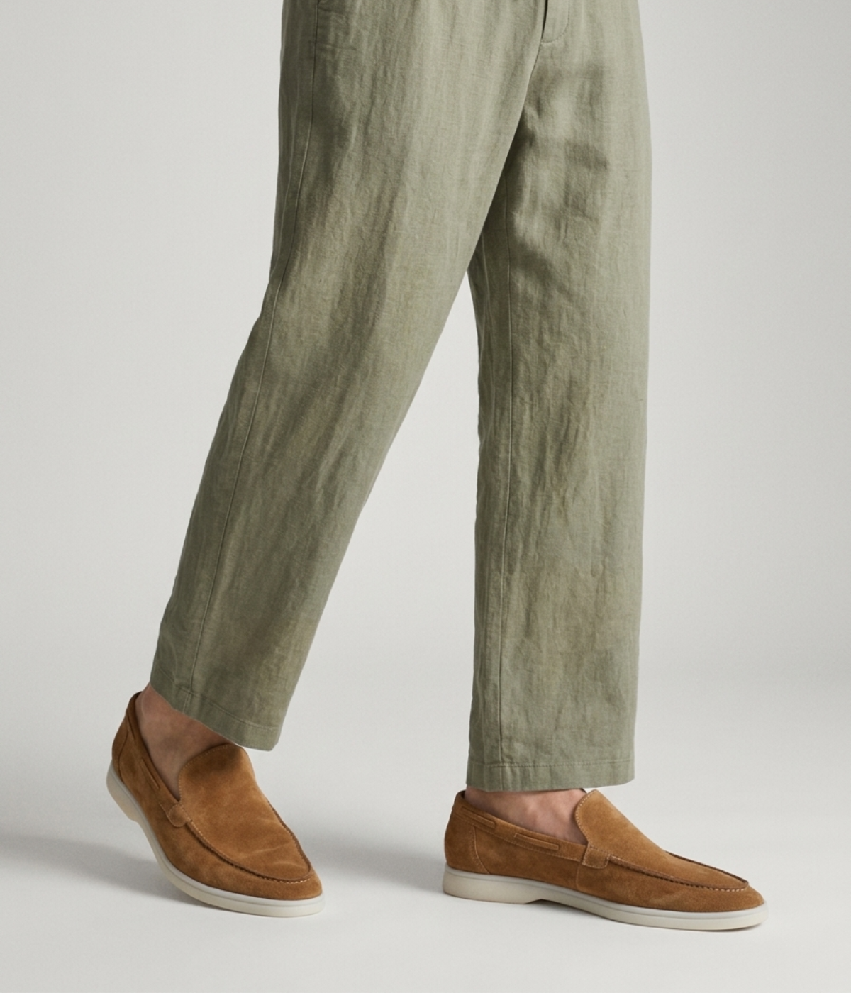 Pantaloni di lino color oliva