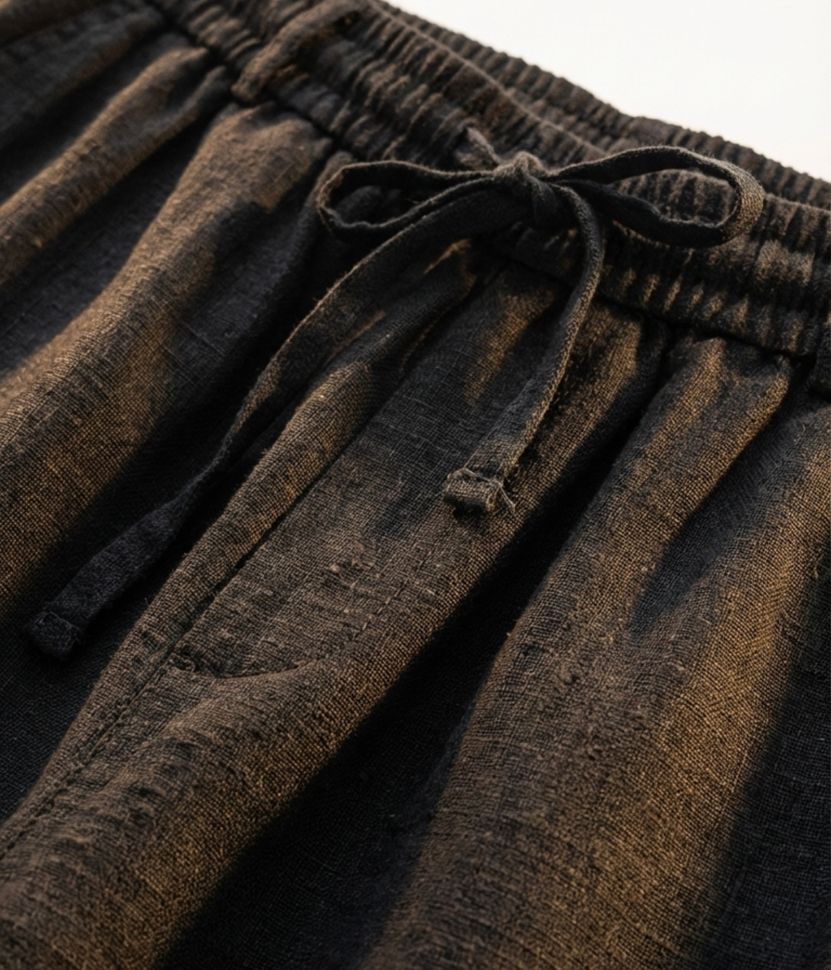 Schwarze Leinenhose