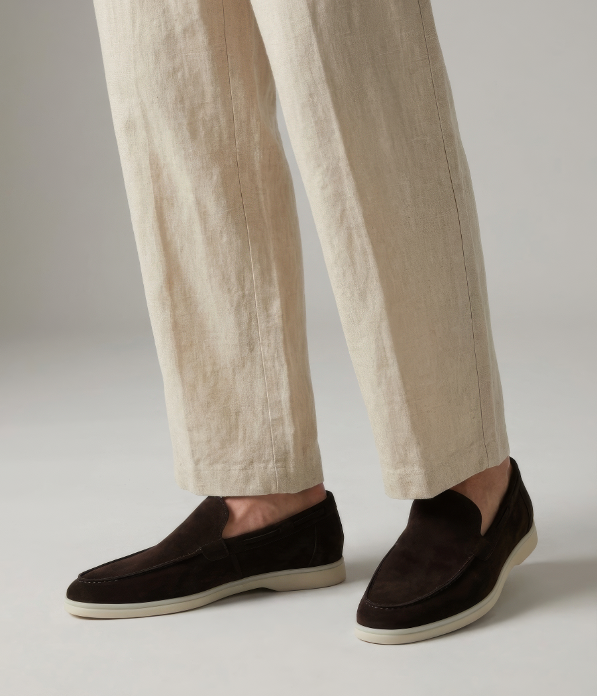 Beige Leinenhose