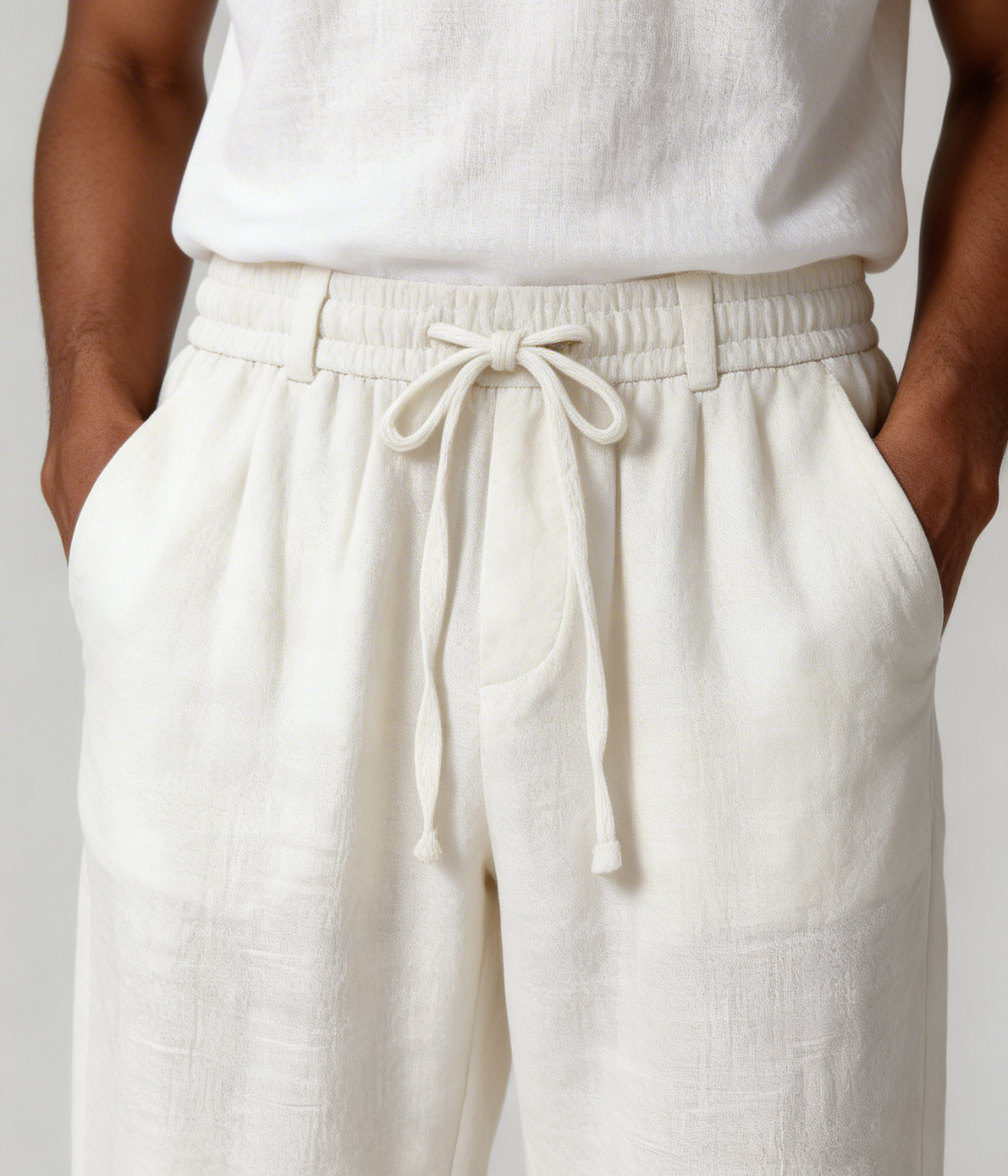 Weiße Leinenhose