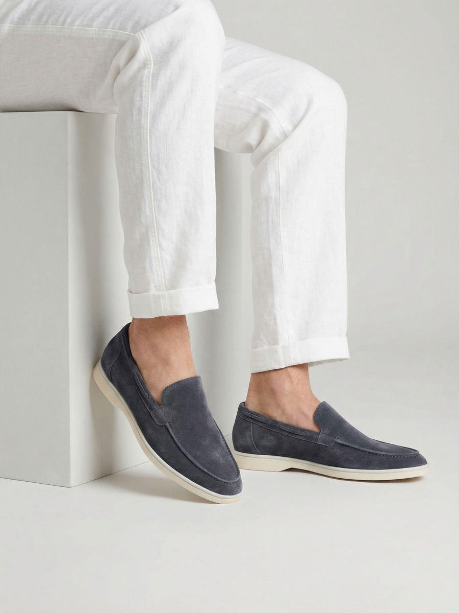Yacht-Slipper aus Stahlblau