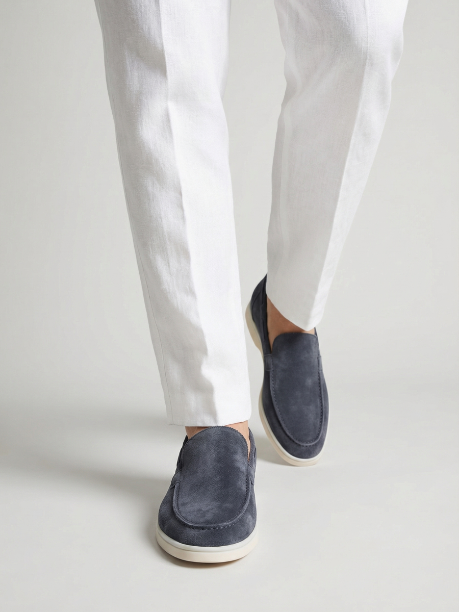 Yacht-Slipper aus Stahlblau