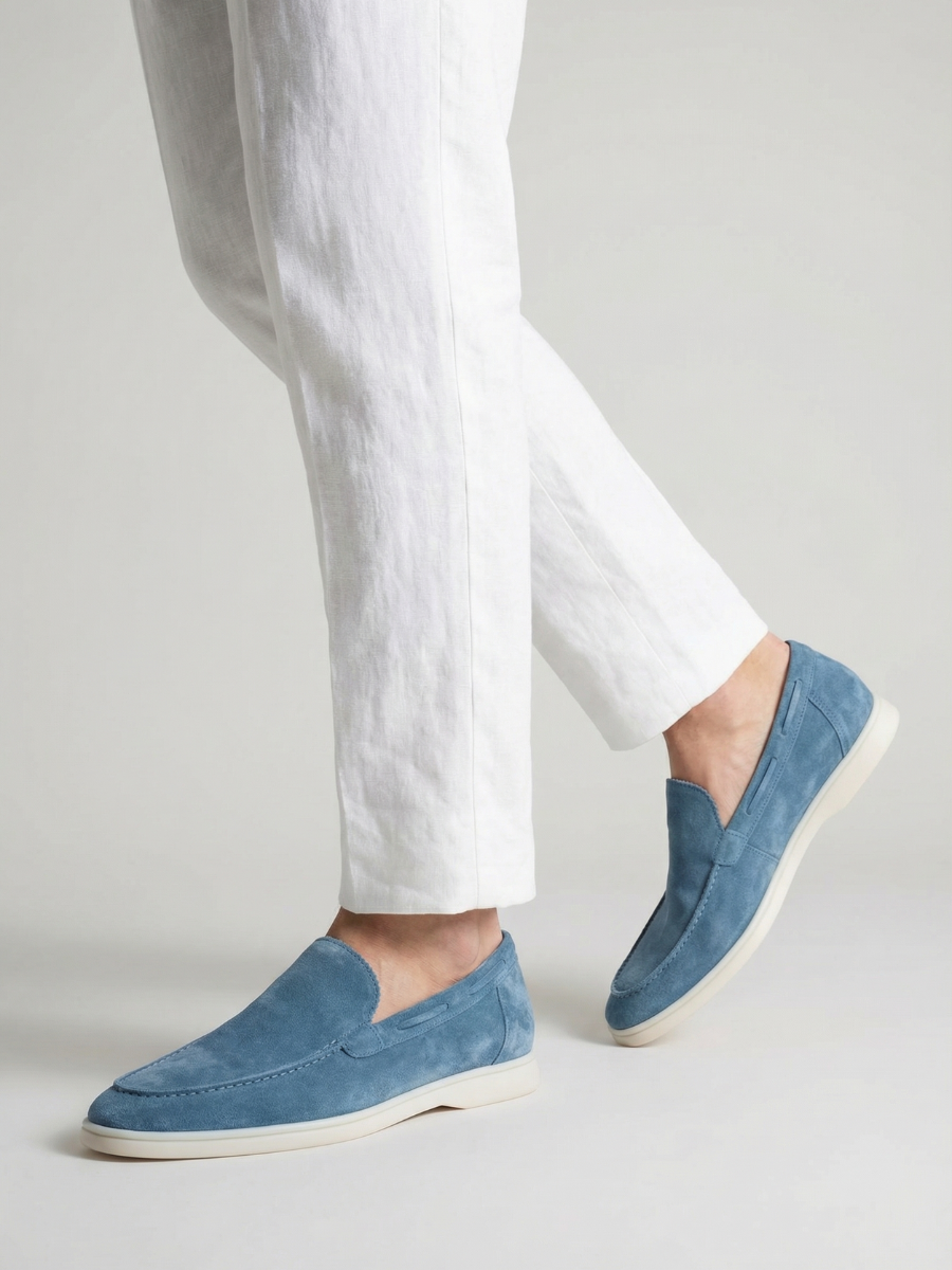 Saphirblaue Yacht-Slipper